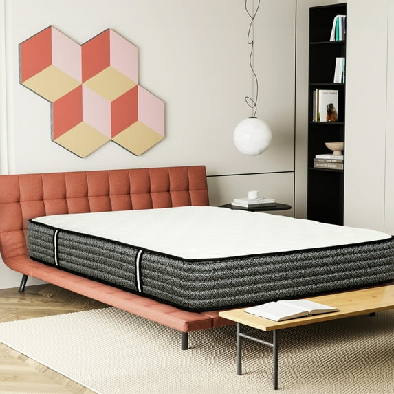 12" Pocket Coil Mattress, Queen, With Gel Memory Foam For A Relaxing Night's Rest And Queen Peaceful