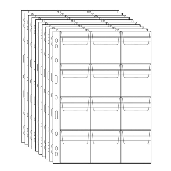 12-Pocket Coin Bags,Coin Collecting Pages 10 Pcs,Standard 9-Hole Coin Collection Pages,Coin Collecting Supplies for Collectors,Currency Stamp Badges Collecting Sleeves (Clear)