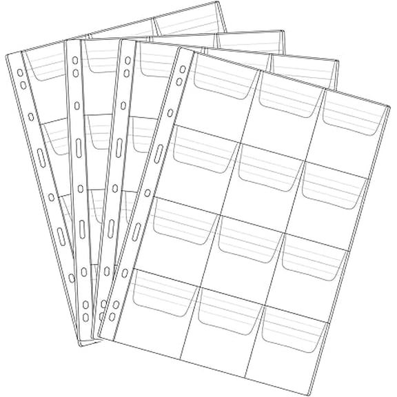 12 Pocket Coin Pages, 10 Sheets Plastic Coin Holders Stamp Collector Supplies for Coin Stamp Currency Collection