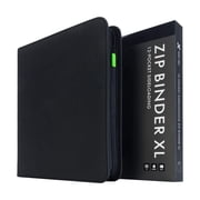 Vault X 12 XL Pocket Trading Card Zip Binder, 624 Cards, Premium Exo-Tec Album Material, 26 Side-Loading Pages, Folder, Sports, TCG Black