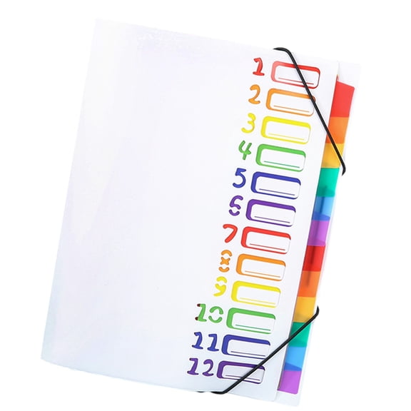 12 Pocket Expandable File Folder Letter Size Document Organizers Expanding File Organiser Sorting Folder Elastic Closure