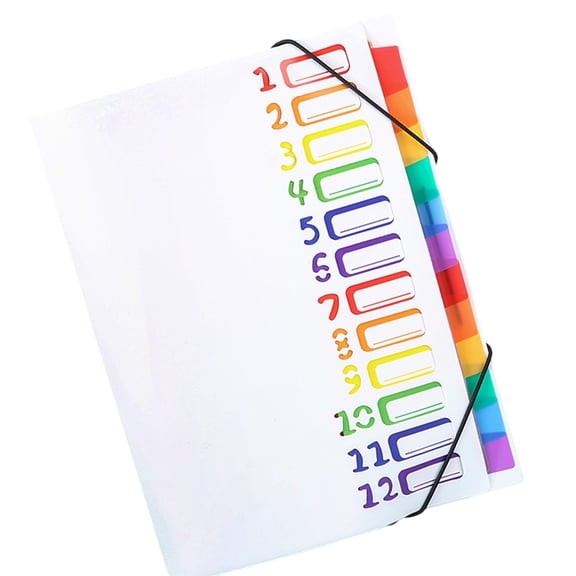 12 Pocket Expandable File Folder Letter Size Document Organizers Expanding File Organiser Sorting Folder Elastic Closure
