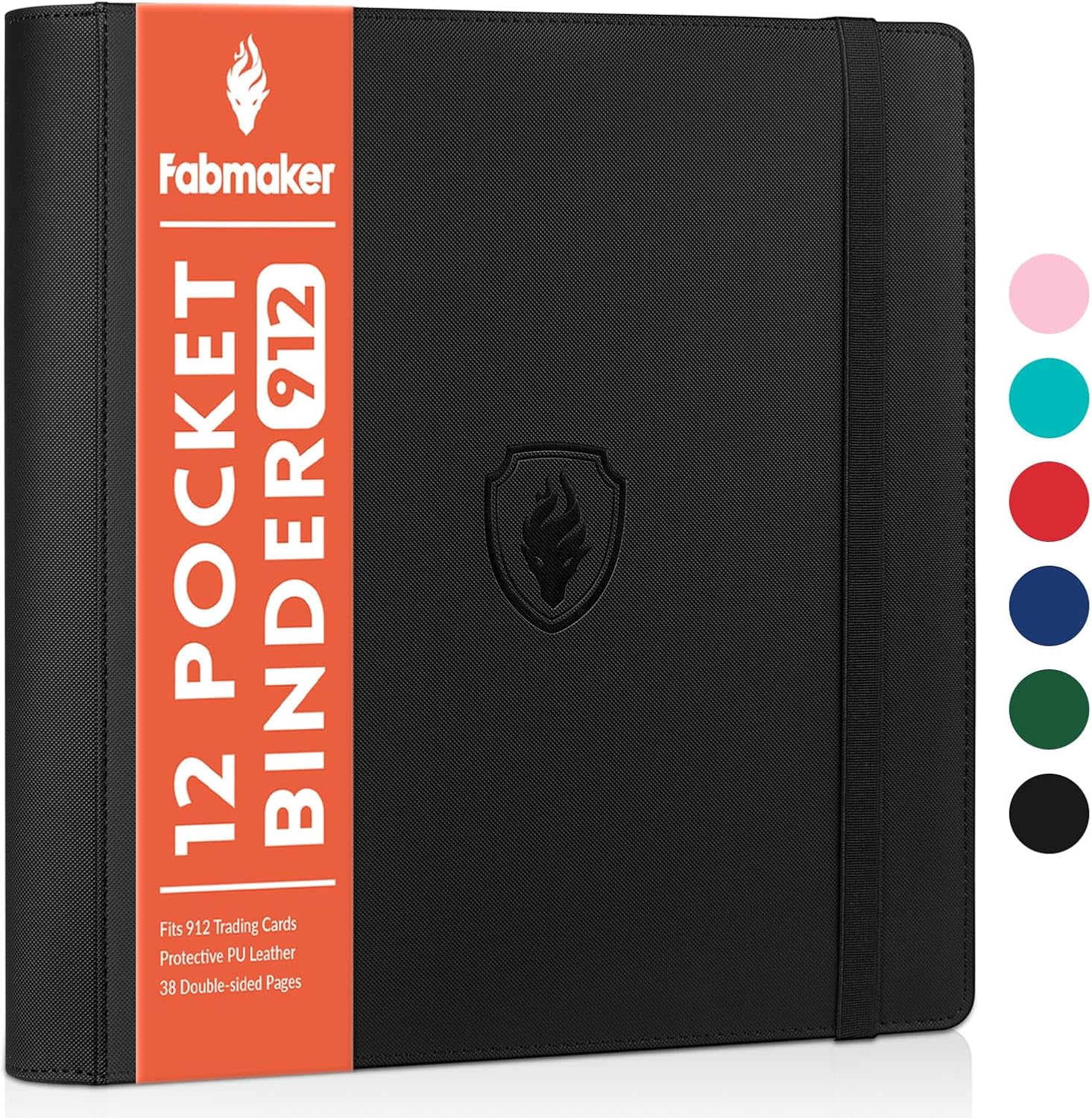 Premium 12 Pocket Card Binder for 912 Cards, PU Cover Trading Card Binder, Sturdy Card Collection Album, Sleek Card Holder Folders for Game Cards & Sports Cards, Black
