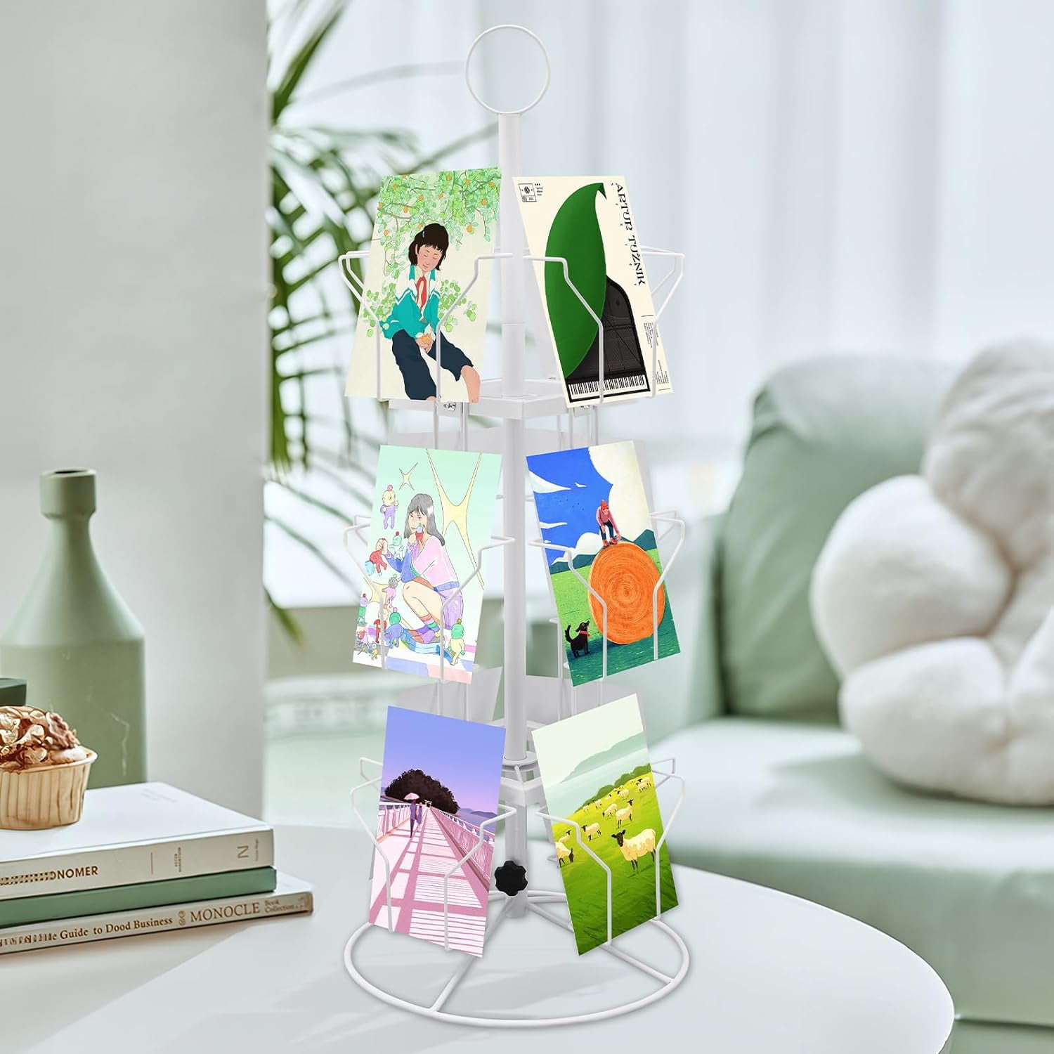 12 Pockets Countertop Rotating Greeting Card Rack with 360 ° Rotatable ...