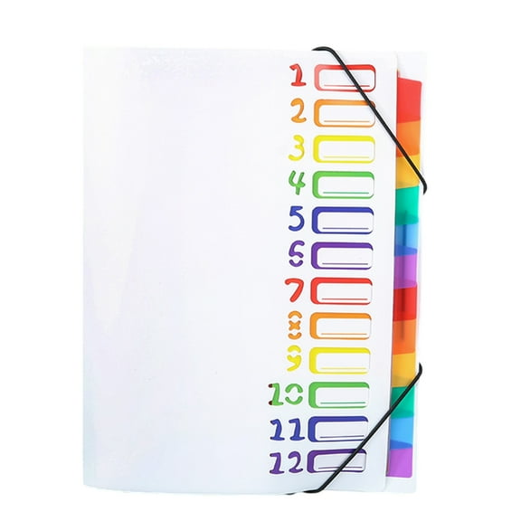 12 Pockets Expanding File Folder Letter Size File Organiser Sorting Folder Expandable Document Organiser 325x245mm