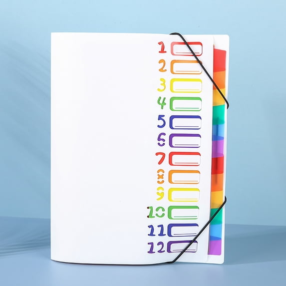 12 Pockets Expanding File Folder Organizer, Accordion File Organizer, Rainbow Tab, for Home/Office/School Document Organizer