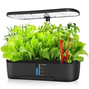 12 Pods Hydroponics Growing System, OHHSUN Indoor Herb Garden Kit with LED Grow Light Quiet Smart Water Pump Automatic Timer Healthy Fresh Herbs Vegetables - Hydroponic Planter for Home Kitchen