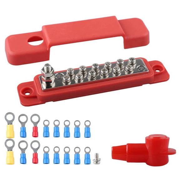 12 Point Battery Power Distribution Block Bus Bar Positive Negative 48V ...