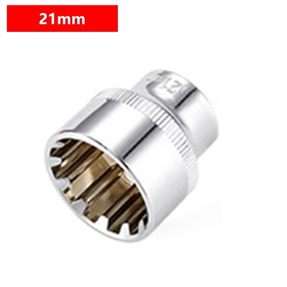 12 Point Mirror Short Socket Head 3/8Inch Drive For Torx Bit Ratchet Wrench Adapter 21Mm
