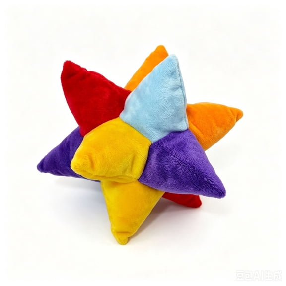 12 Pointed Star Plush Bean Bag Toy Soft Multi Panel Geometric Sensory Pillow for Playroom Nursery School Decor Play