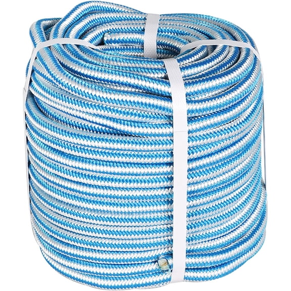 12 in Polyester Rope 150 FT Nylon Pulling Rope Arborist Rigging Rope Sailing Rope for Camping Swings Arborist Gardening Marine WhiteBlue BlueWhite 12in x 150ft Does Not Apply