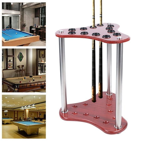 12 Pool Cue Rack Wood Billiard Sticks Rack Floor Organizers/Stand Holder Rack Pool Cue Rack Wood Billiard Racks Display
