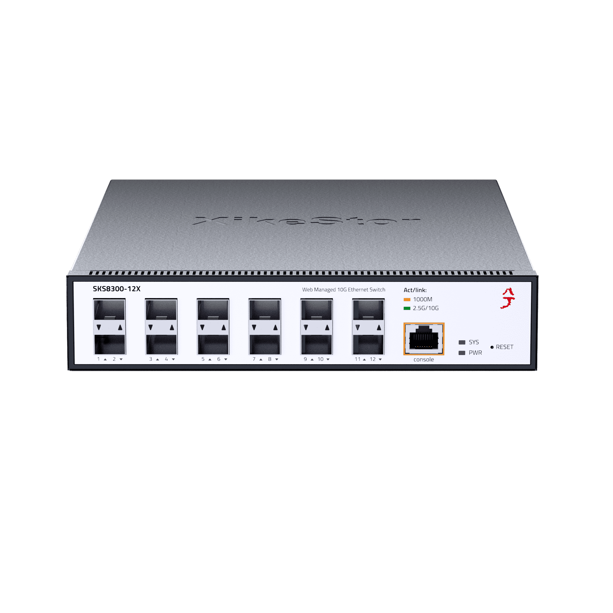 12 Port 10G L3 Managed Switch, 10Gb Network Switch with 12×SFP+ Ports, Supported DHCP/OSPF/BGP/RIP/VLAN/ACL/LACP/IGMP, Metal Housing, Desktop/19 Rack-Mount