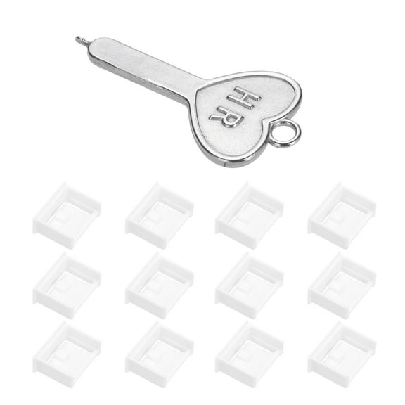 12 Port Blocker Locking USB Port/Dust PC Blocker with Coded Key,White