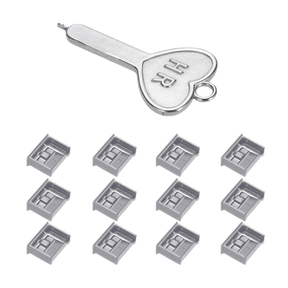 12 Port Blocker Locking USB Port/Dust PC Blocker with Coded Keys,Gray