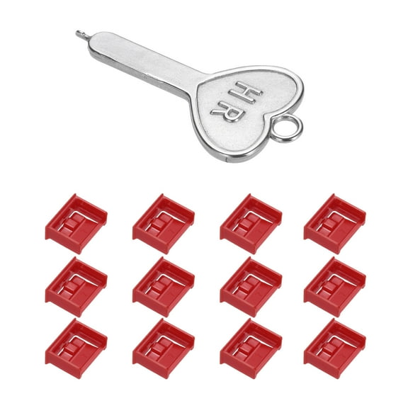 Uxcell 12 Port Blocker Locking USB Port/Dust PC Blocker with Coded Key Red