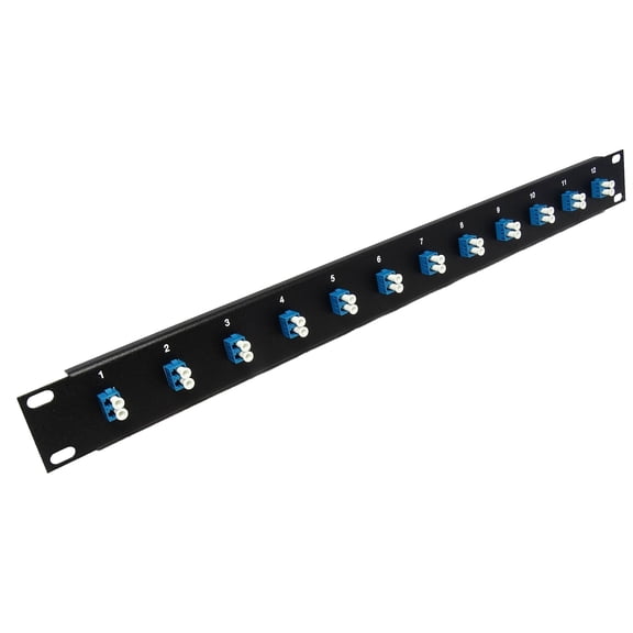 12 Port LC Fiber Optic Cable Patch Panel Singlemode (Loaded 1u) 19"