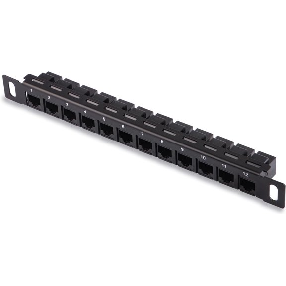 12 Port Patch Panel, 10inch 0.5U CAT6 Network Patch Panel for DeskPi RackMate T1/T0/T2/T1 Plus/T0 Plus/TL1 and 10 Inch Server Rack/Network Cabinet