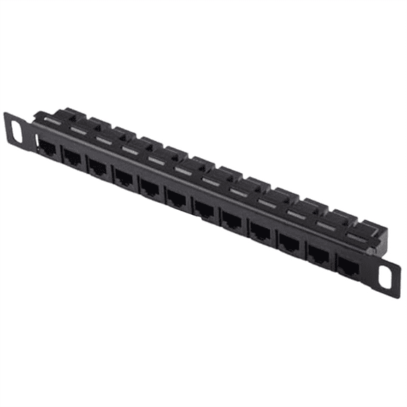 12 Port Patch Panel, Network Wire Organizer Rack Unshielded Cat5e/Cat6 Cable Network Patch Panel for Cord Management