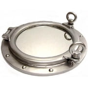 12" Porthole Mirror Wall Mount Silver Finish