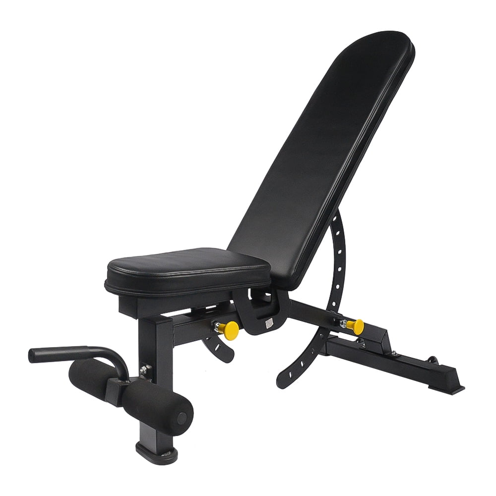 12-Position Adjustable Weight Bench 600 lbs Capacity Incline Decline Flat Utility Workout Bench for Home Gym Strength Training Full Body Exercise, Foldable Dumbbell Bench with 2 Roller Foams