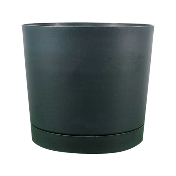 12" Pots Indoor Plastic Flower Pots with Holes and Saucers Modern Planters for Indoor Succulents Flowers Outdoor Flower Pots Happy Day!