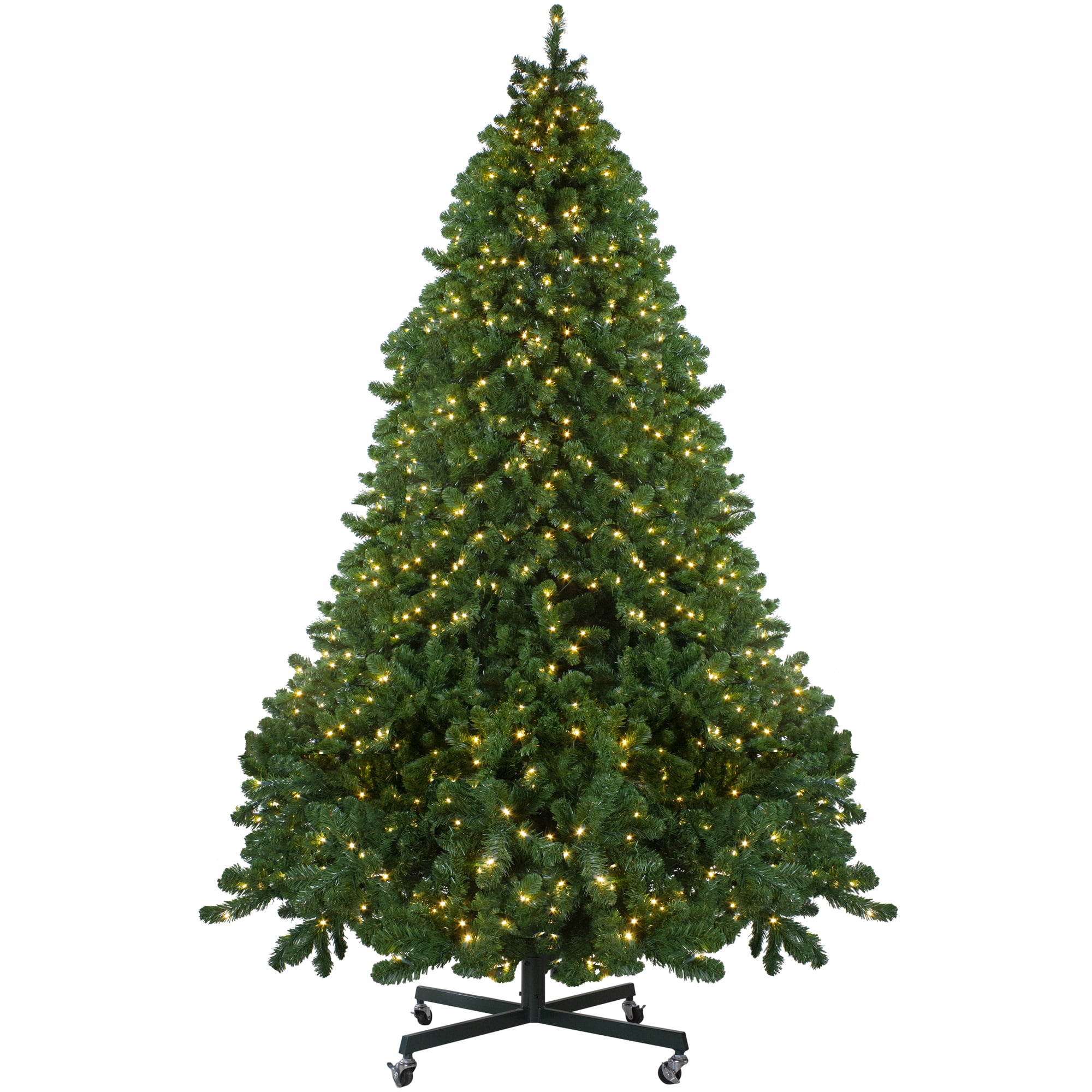 12' Pre-Lit Full Olympia Pine Artificial Christmas Tree with Wheels- Warm White LED Lights