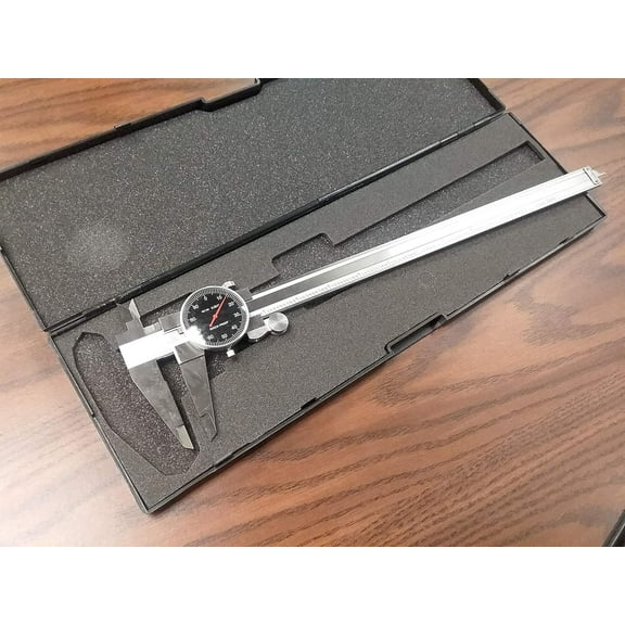 12" Precision Stainless Steel DIAL Caliper Black face #104B-451-new