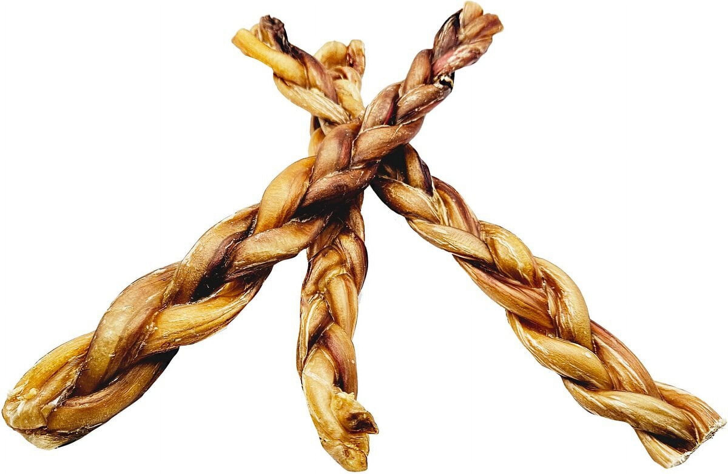 12" Premium Braided Bully Sticks Dog Treats, 3 count