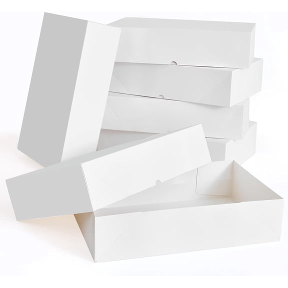 12 Premium Gift Boxes with Lids for Presents, Extra Large White Wrapping Gifts, 4-inch Deep Clothing Robe, Sweater, Shirt and Christams