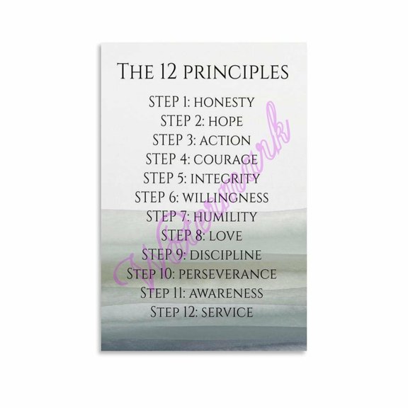12 Principles of AA Poster Recovery Wall (3) Canvas Painting Wall Art Poster