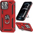 thumbnail image 1 of 12 Pro Case for iPhone 12 Red Phone Case iPhone 12 Pro Case for Girl Men,with Magnetic Car Mount Kickstand,for iPhone 12/iPhone 12 Pro 6.1" Red, 1 of 11