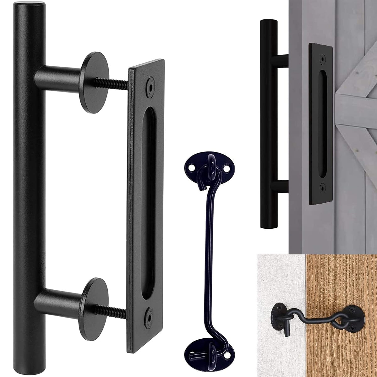 12 quot Pull and Flush Barn Door Handle Set Large Rustic Two Side Design 12 quot Pull and Flush Barn Door Handle Set Large Rustic Two Side Design