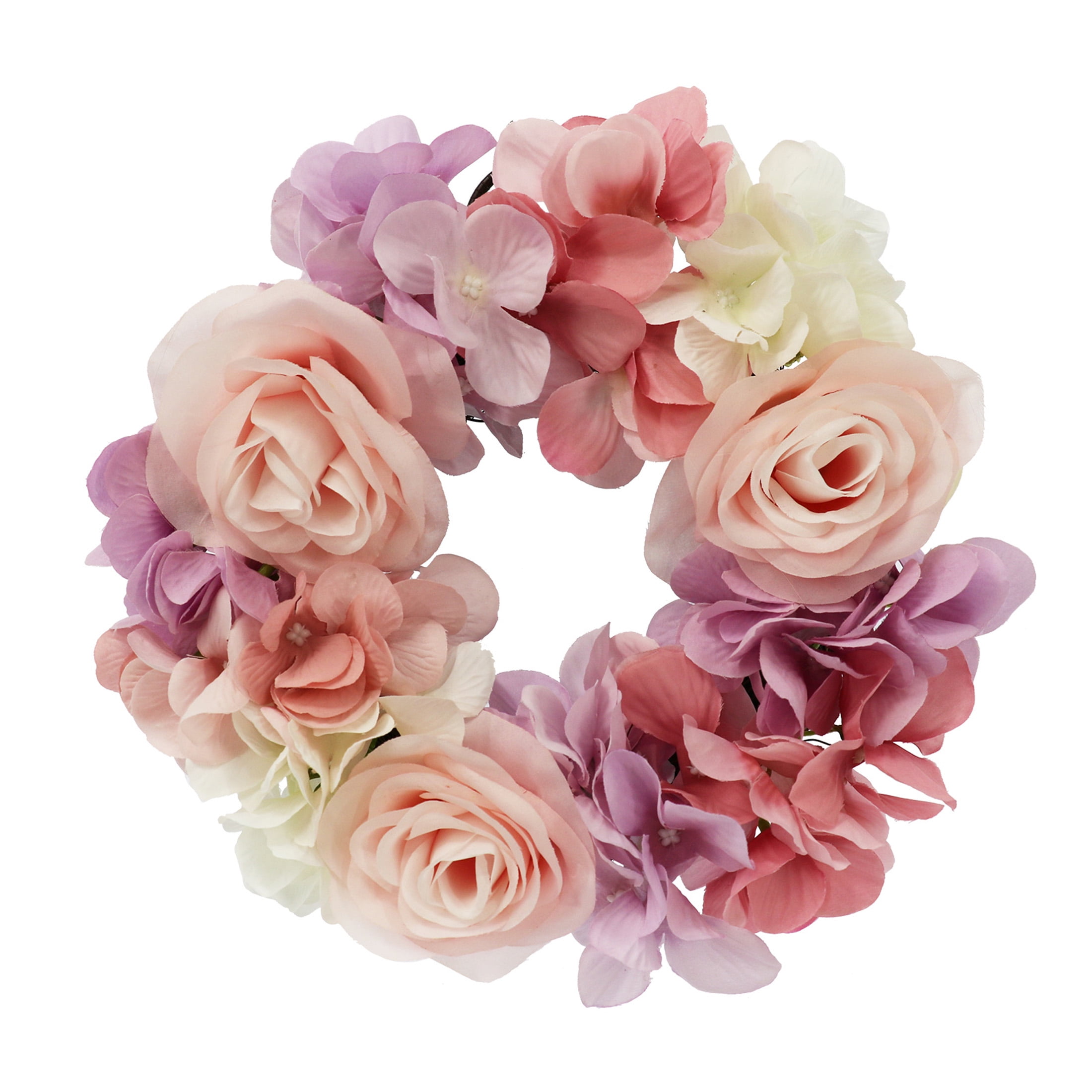 12" Pastel Pink and Purple Artificial Floral Spring Wreath