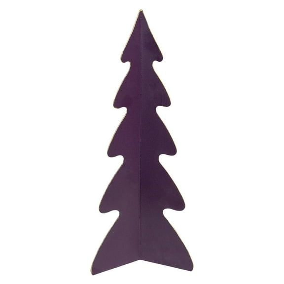 12" Purple Triangular Christmas Tree with a Curved Design Tabletop Decor