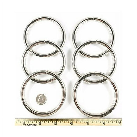 12 QTY:  Steel Rings Welded Nickel Plate 2 1/2" Inside Diameter