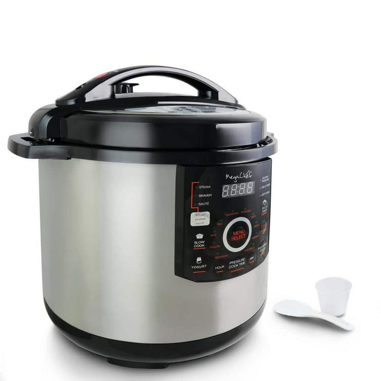 12 Qt. Black and Silver Electric Pressure Cooker with Automatic Shut-Off and Keep Warm Setting 12 Qt. Black and Silver Electric Pressure Cooker with Automatic Shut-Off and Keep Warm Setting