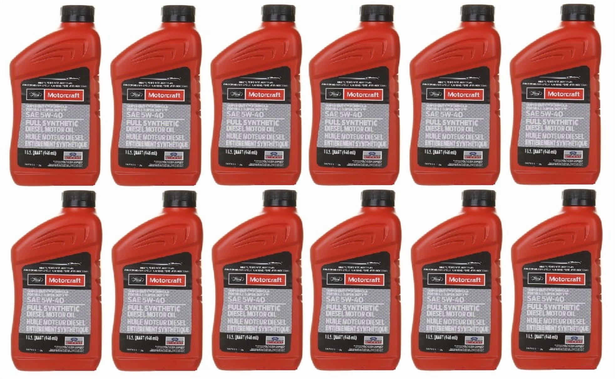 12 Qt. Diesel Engine Motor Oil Ford MOTORCRAFT SAE 5W-40 Super Duty Power Stroke MPN #XO-5W40-QSD