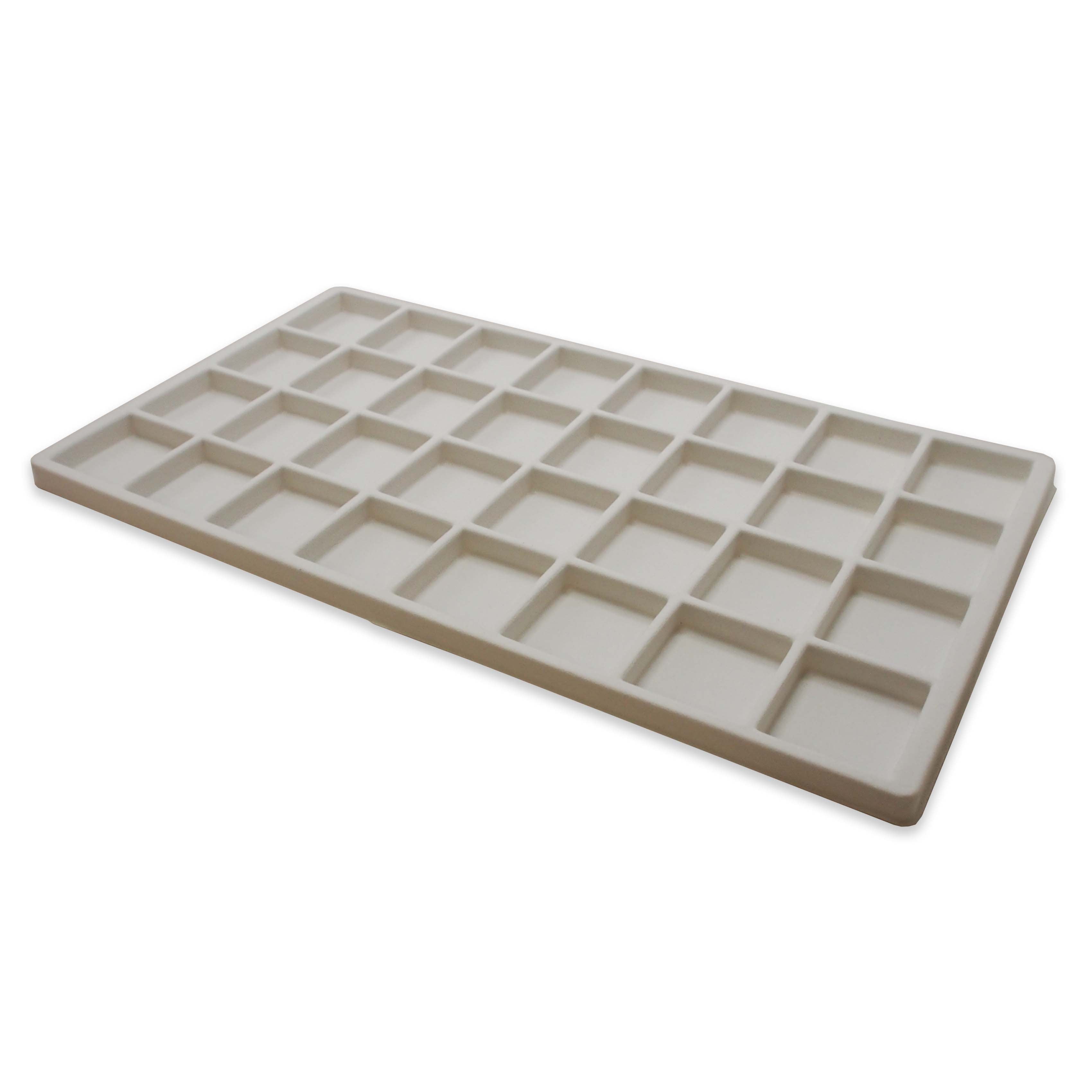 Flocked Insert 12 Qty Ivory-Tusk White 32 Slot Flocked Storage Tray Inserts -For ...