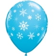thumbnail image 1 of 12 Qualatex Blue /w Snowflakes Latex Balloons Frozen Christmas Winter Party, 1 of 2