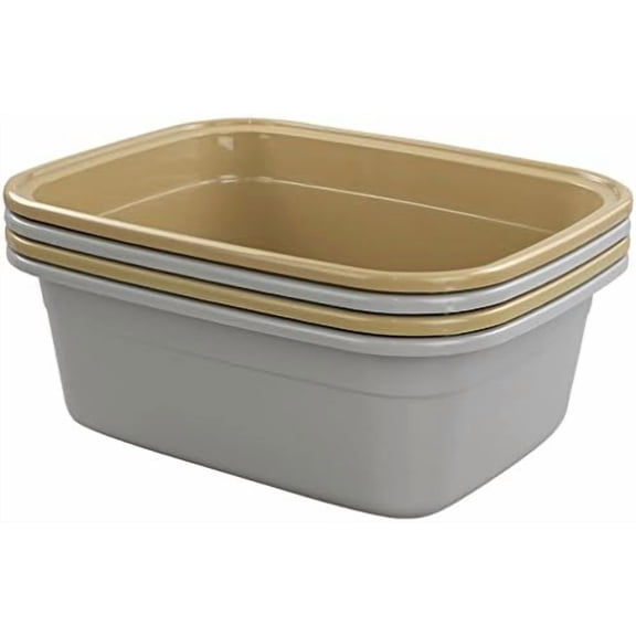 12 Quart Dish Pan Basin, 14" x 11" x 5.12", Set of 4