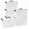 thumbnail image 1 of 12 Quart Plastic Storage Box with Handle, 6 Pack Clear Latching Container Bin, 1 of 7