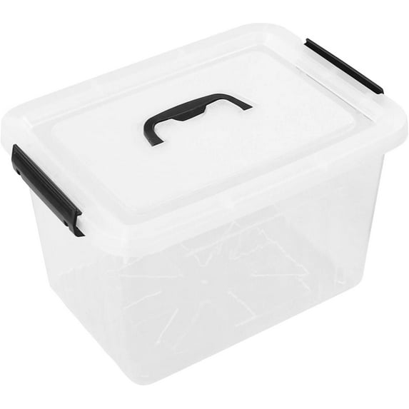 12 Quart Plastic Storage Latch Box, Latching Storage Bin with Handle,1 ...