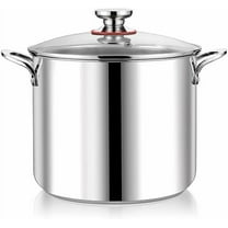 12 Quart Stainless  Stock Pot with Lid, Large Stockpot for Cooking Pasta Soup, Cookware for Induction Gas  Stoves, Visible Lid & Measuring Markings, Dishwasher Safe