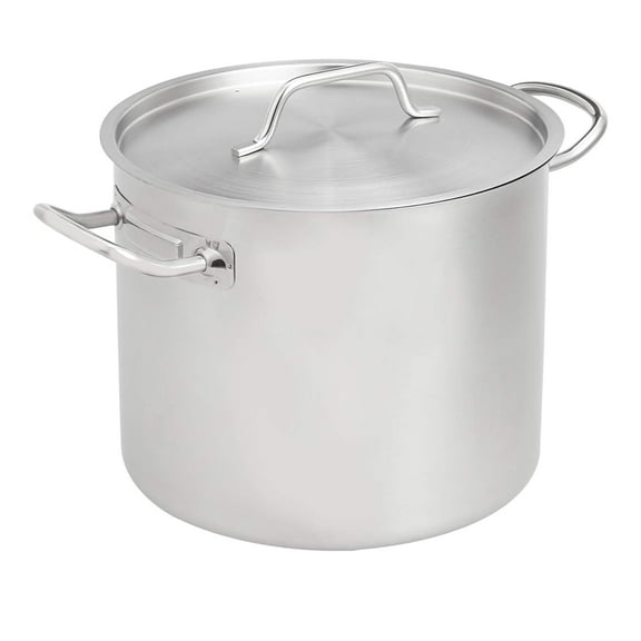 12 Quarts Stainless Steel Aluminum-Clad Stock Pot with Cover, Induction Compatible, Dishwasher Safe, Oven Even Heating, Soup and Pasta