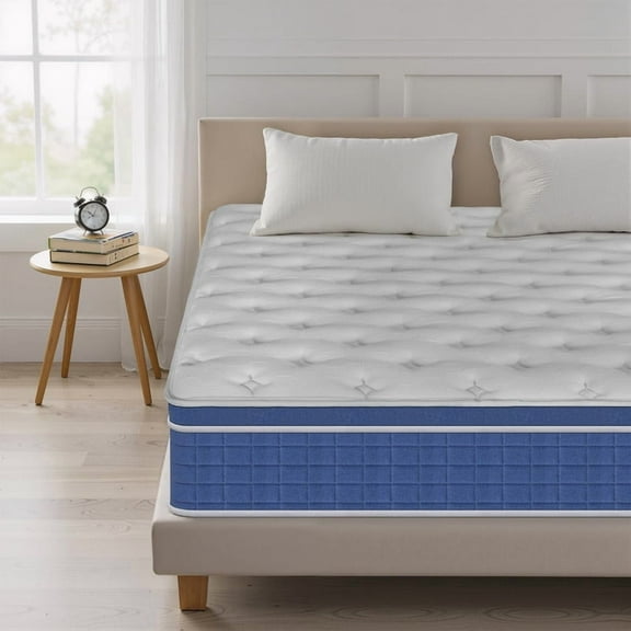 12" Queen Hybrid Mattress in a Box - Medium Firm, Memory Foam and Pocket Springs, Back Pain Relief, Deep Sleep Support - Zoned Lumbar Support, Motion Isolation, Comfort and Breathability