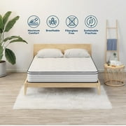 "Sleephome 12"" Queen Hybrid Pocket Spring Mattress, Medium Firm, CertiPUR & Oeko-Tex Certified, Mattress in Box"