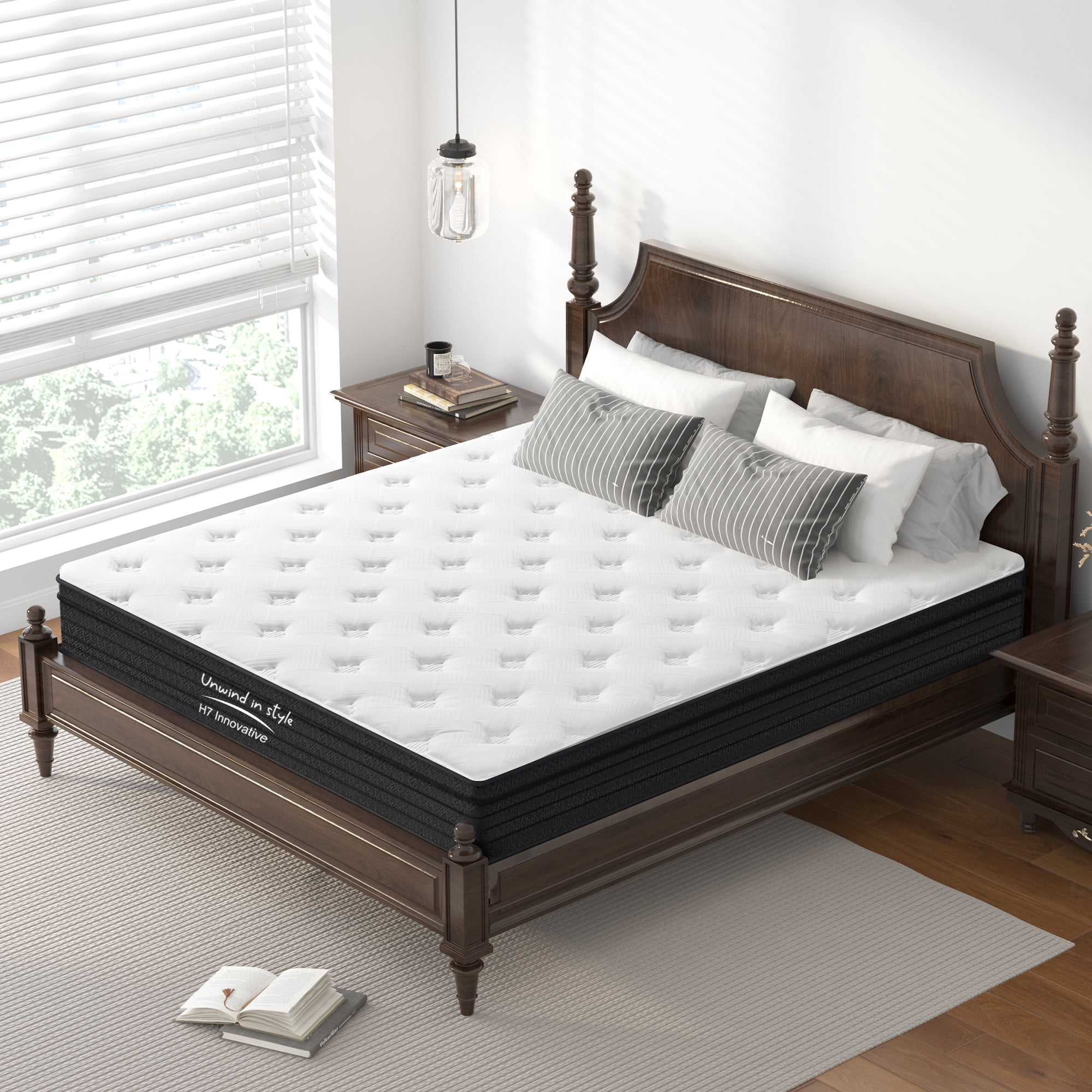 12" Queen Mattress,Medium Firm Memory Foam Hybrid Mattress,Individual Pocket