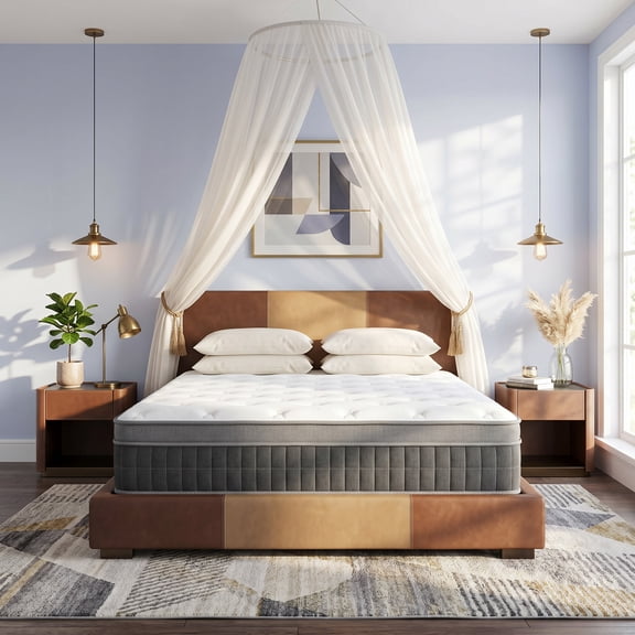 12" Queen Medium Firm Hybrid Mattress, Balanced Support with Motion-Free and Airflow Design