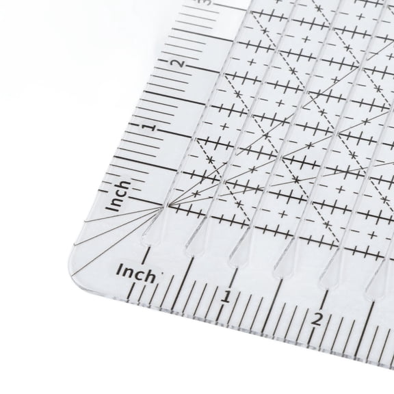 12" Quilting Ruler With Black Grid, Accurate Acrylic For Sewing Craft Projects